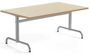 Stôl PLURAL, 1400x800x600 mm, linoleum - béžová, strieborná