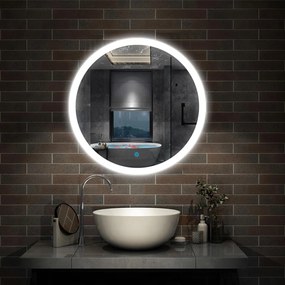 D‘Eluxe - LED ZRKADLÁ - Zrkadlo s LED osvetlením ROUND RO32U cm LED zrkadlo dotykové 5 studená biela nástenná 60