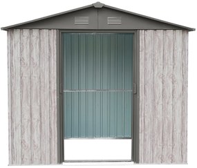 Záhradný domček BestBerg ZDB-4SD / 4,1 m² / 236 x 174 x 206 cm / biele drevo / sivá