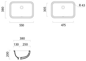 GSI GSI, PURA/CLASSIC keramické umývadlo pod dosku 38x55cm, bielá ExtraGlaze, 724311