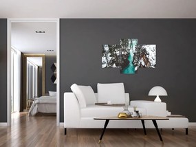 Obraz - horská rieka v zime (90x60 cm)