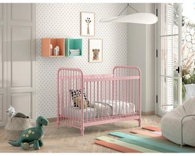 Ružová kovová postieľka 60x120 cm BRONXX – Vipack