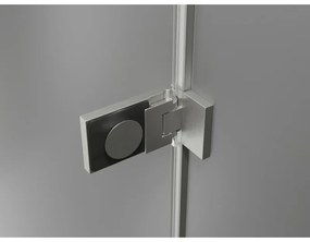 Mexen Lunar-B, výklopný sprchový kút ľavý 75 x 70 cm, 8mm číre sklo, oceľový profil, 832-075-070-97-00-L