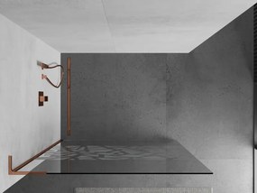 Mexen Kioto L, sprchová zástena Walk-In 70 x 200 cm, 8mm číre sklo biely vzor, ružové zlato profil, 800-070-103-60-85