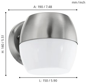 Eglo 95982 - LED Vonkajšie nástenné svietidlo ONCALA LED/11W