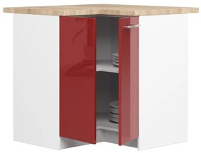 Kuchyňská rohová skříňka Olivie S 90 cm bílo-červená