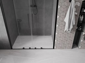 Mexen Velar Duo, posuvné dvere do otvoru 150x200 cm, 8mm číre sklo, čierna matná, 871-150-000-02-70