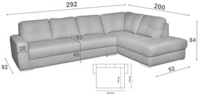 Kožená sedacia súprava s rozkladom na každodenné spanie ALEXIE – rohová, ľavá, tm. modrá (navy 325)