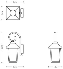 Philips 17236/30/PN - Vonkajšie svietidlo MYGARDEN BUZZARD 1xE27/60W/230V IP44