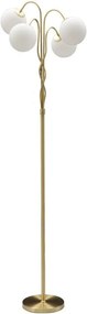 Biela/v zlatej farbe stojacia lampa so skleneným tienidlom (výška 176 cm) Glamy – Mauro Ferretti