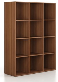 Regál FRAME, nižšia, 3 stĺpce, 1735 x 1299 x 450 mm, orech