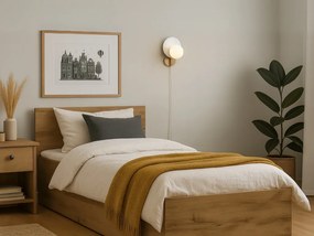 Posteľ SOFIA 90 x 200 cm, dub artisan Rošt: S latkovým roštom, Matrac: Matrac DELUXE 10 cm