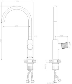 Invena Moonlight, drezová batéria h-400, čierna-ružové zlato, INV-BZ-77-014-V