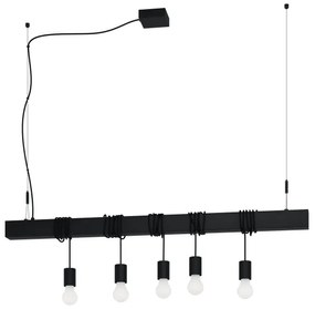 Eglo 39937 - Luster na lanku TOWNSHEND-B 5xE27/40W/230V čierna