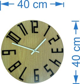 Nástenné hodiny z HDF - THOMAS: Čierne ručičky HDF - čierna 30 cm 3409-20452 HDFK007 HEU-