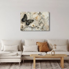 Obraz - Mramorové pozadie s motýľmi (90x60 cm)