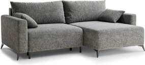 Sivá ženilková rozkladacia/s úložným priestorom rohová pohovka (pravý roh/s leňoškou) Leon – Maison de Rêve