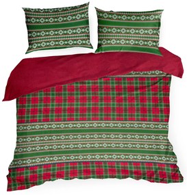 VIANOČNÉ FLANELOVÉ OBLIEČKY AURORA 200X220 CM, 2 KS 70X80 CM VZOROVANÉ