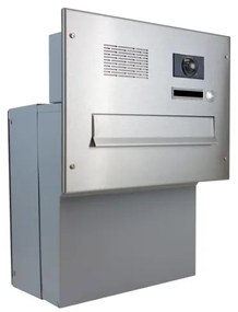 DOLS F-041-ABB - nerezová poštová schránka na zamurovanie, s videohovorovým modulom ABB, menovkou a zvonkovým tlačidlom