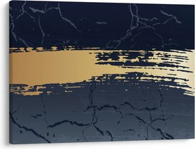 Obraz - Modrá a zlatá abstrakcia N⁰2 (70x50 cm)
