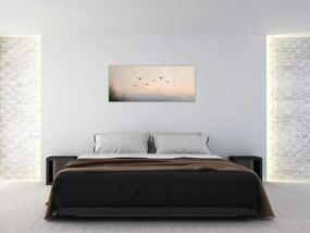 Obraz - Hejno vtákov (120x50 cm)
