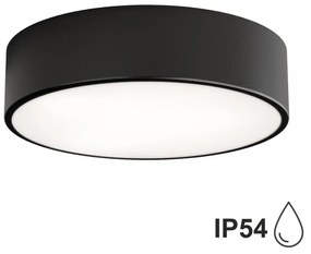Temar Vonkajšie stropné svietidlo so senzorom CLEO 2xE27/24W/230V pr. 30 cm čierna IP54 TM0095