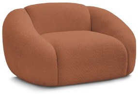 Oranžové kreslo z textílie bouclé Tina – Bobochic Paris
