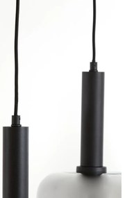 Čierne stropné svietidlo so skleneným tienidlom 100x22 cm Lekar - Light &amp; Living