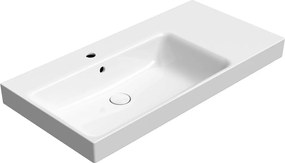 GSI GSI, NUBES keramické umývadlo 100x50cm, s odkladacou plochou vpravo, biela ExtraGlaze, 9627111