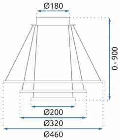 Toolight Toolight, LED stropné osvetlenie 46cm, G040-3CP, čierna, OSW-06307