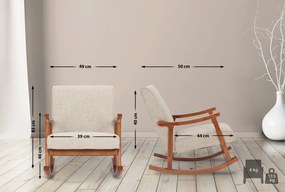 Design-Shop Hojdacie kreslo stolička Morelia - látka, drevené nohy orech - Krémová