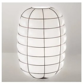 SIRU - Nástenné svietidlo LANTERNA 1xE27/60W/230V čierna/biela benátske sklo