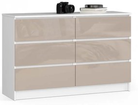 Komoda K120 6SZ CLP cappuccino, lesk