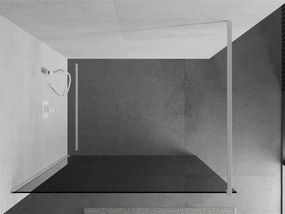 Mexen Kioto, Walk-In sprchová zástena 120 x 200 cm, grafit 8 mm, biely profil, 800-120-101-20-40