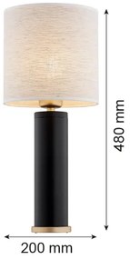 Argon 8316 - Stolná lampa RIVA 1xE27/15W/230V 48 cm čierna