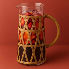 Skleněný džbánek s opletením BOHO 1,1 L transparentní