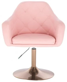 LuxuryForm DESIGN Kreslo ANDORA na zlatom tanieri - ružové