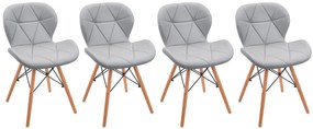 Bestent Jedálenské stoličky 4ks kožené Light Grey