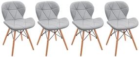 Bestent Jedálenské stoličky 4ks kožené Light Grey