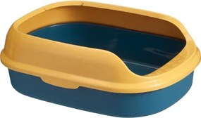 Mačacia toaleta s vysokým okrajom Clark 40x29 cm, modrá/zelená%