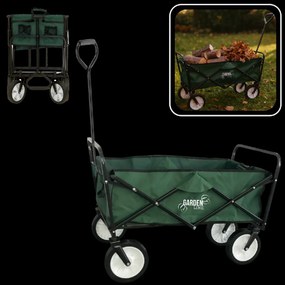Garden Line ZELENÝ SKLADACÍ ZÁHRADNÝ VOZÍK 116 x 54 x 90 cm