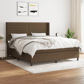 Boxspring posteľ s matracom tmavohnedá 180x200 cm látka 3131532