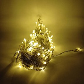 DECOLED LED svetelná reťaz ELSLN, 20 m, 100 teplých bielych LED diód, priehľadný kábel IP44, vrátane zdroja a diaľkového ovládania