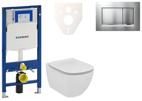 Cenovo zvýhodnený závesný WC set Geberit do ľahkých stien / predstenová montáž + WC Ideal Standard Tesi 111.300.00.5NF7