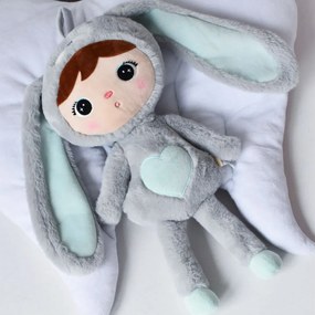 Metoo bábika Zajko grey/mint 46 cm