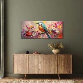 Obraz - Maľba vtáčika (120x50 cm)