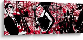 Obraz - Jazz (s hodinami) (90x30 cm)