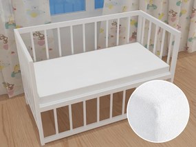 Detské froté napínacie prestieradlo do postieľky FR-031 Biele 70 x 140 x 10 cm - do postieľky