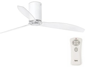 FARO Barcelona FARO 32039 - Stropný ventilátor MINI TUBE VENTIL s diaľkovým ovládačom číra FA32039