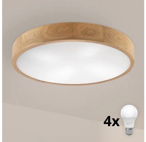 Brilagi - LED stropné svietidlo CARVALHO 4xE27/60W/230V dub pr. 57,5 cm